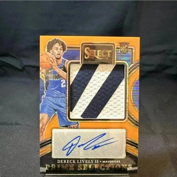 Dereck Lively II 2023-24 Panini Select RPA FOTL Orange Pulsar Patch Auto 20/30 - Picture 2 of 4